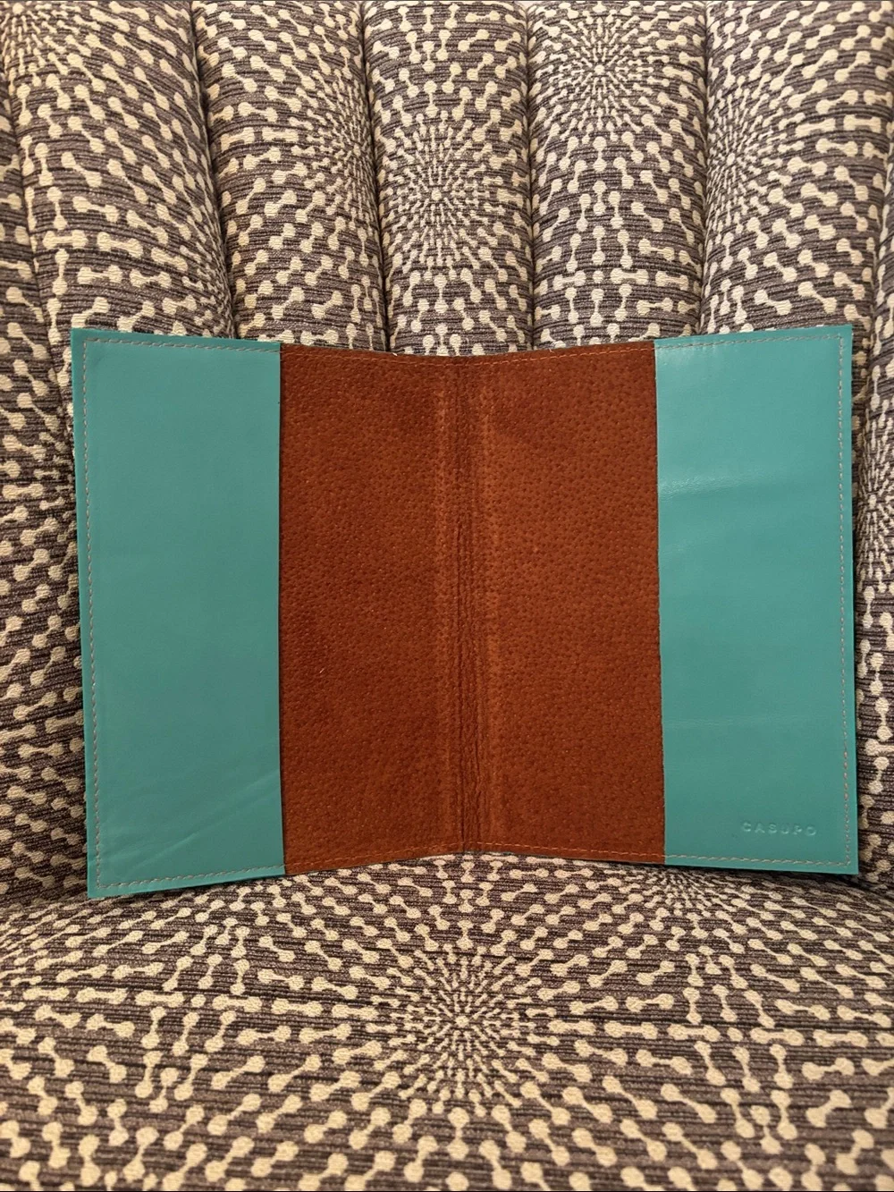 Casupo Refillable A5 Leather Journal NoteCover Teal Blue Suede interior